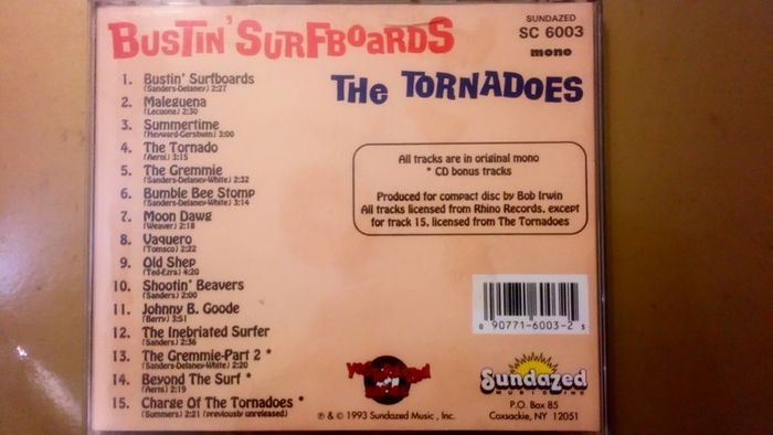 The Tornadoes Bustin Surfboards CD Surf/Rock Pulp Fiction