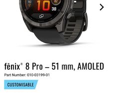 Garmin Fenix 8 Pro 51mm AMOLED Sapphire Titanium -BRAND NEW
