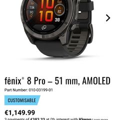 Garmin Fenix 8 Pro 51mm AMOLED Sapphire Titanium -BRAND NEW