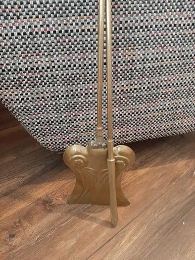 Brass Fireplace Set Art Nouveau Style