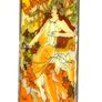 Vintage Art Nouveau Style Hand Painted and stained glass Glass Panel Image 6