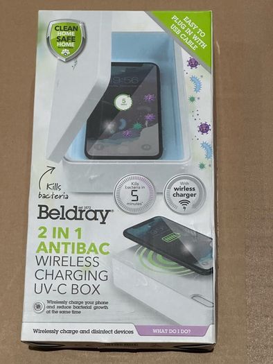 Beldray 2 in 1 Antibacterial Wireless Charging UV-C Box