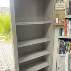 Tall grey Bookshelf cabinet