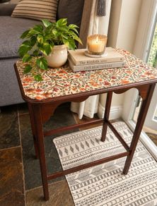 Unique vintage floral side table