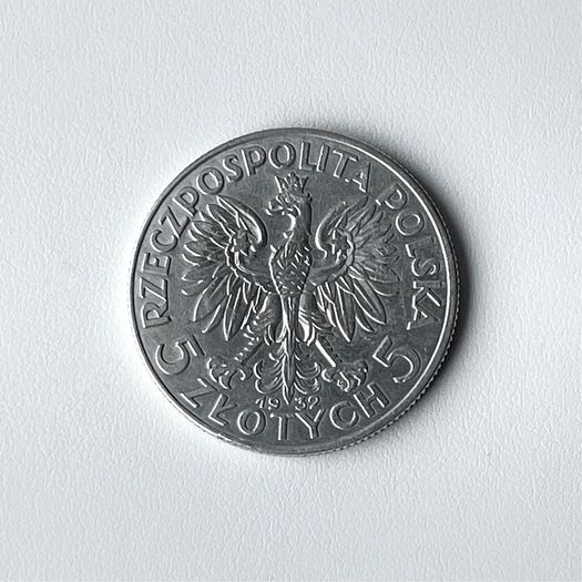 1932 Poland, Silver 5 Zlotych, Very Rare, Warsaw Mint