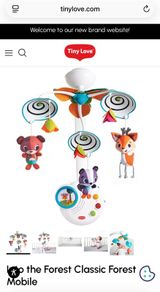 Tiny Love Classic Mobile, 2 in 1 Baby Mobile for Cot, 0+ Months