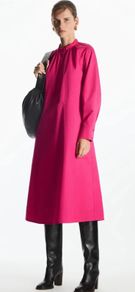 COS Relaxed-Fit Gathered Midi Shirt Dress