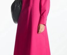COS Relaxed-Fit Gathered Midi Shirt Dress