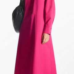 COS Relaxed-Fit Gathered Midi Shirt Dress