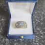 Art deco Sri Lankin Sapphire & diamond 9k Engagement Ring with COA Image 3