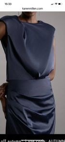 Karen Millen Navy Satin Dress