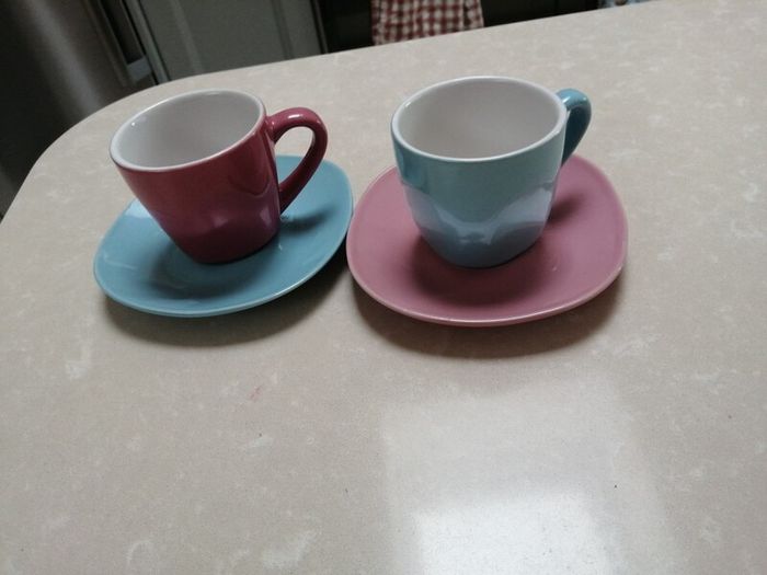Midcentury unused coffee cups and saucers