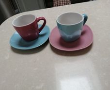 Midcentury unused coffee cups and saucers