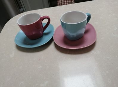 Midcentury unused coffee cups and saucers