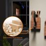 Coat Hooks Wall Mounted, 4 Pack Wooden Coat Hooks with 2 Install Ways, Natural Wood Coat Hooks for Wall to Hang Clothes, Coat, Towel, Keys, 4 Screws, 4 Double-Sided Patchs, Brown (FREE POSTAGE) Image 6
