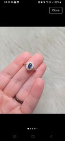 s925 silver Sapphire ring