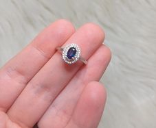 s925 silver Sapphire ring
