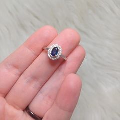 s925 silver Sapphire ring