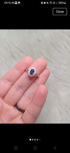 s925 silver Sapphire ring