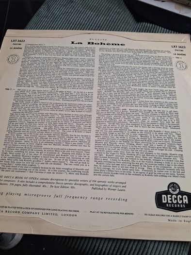 Puccini.s La Boheme Vinyl Lp