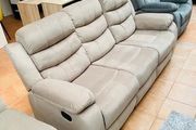 3 Seater Fabric Recliner Sofa Brown, brand new!