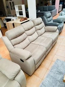 3 Seater Fabric Recliner Sofa Brown, brand new!