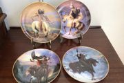 Franklin Mint Western Heritage Museum collectors plates x 4 Artwork by Hermon Adams