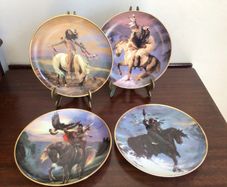 Franklin Mint Western Heritage Museum collectors plates x 4 Artwork by Hermon Adams