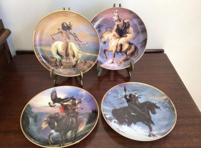 Franklin Mint Western Heritage Museum collectors plates x 4 Artwork by Hermon Adams