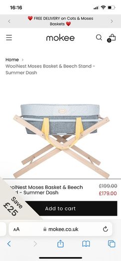 Mokee Wool Nest Moses Basket