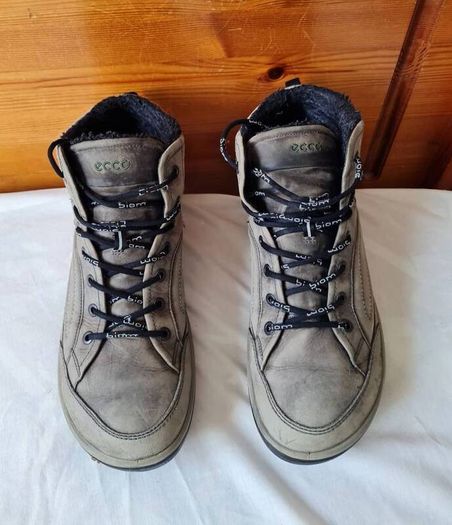 Ecco biom boots Size 9 eu 43 clay grey lace up in excellent condition