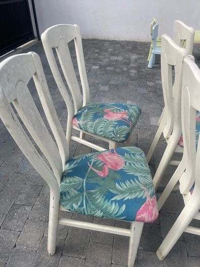 8 x solid wood chairs