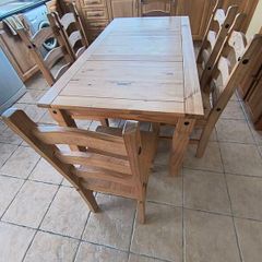 Pine Table + 6 Chairs