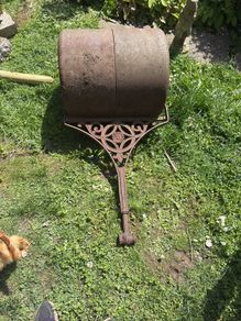 antique lawn roller