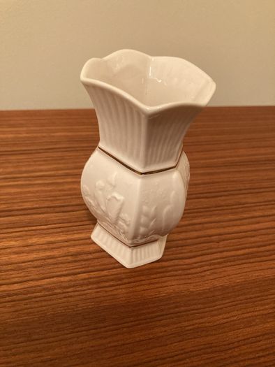 Vintage small Belleek Vase with Antique Bone China Bowl & Cup