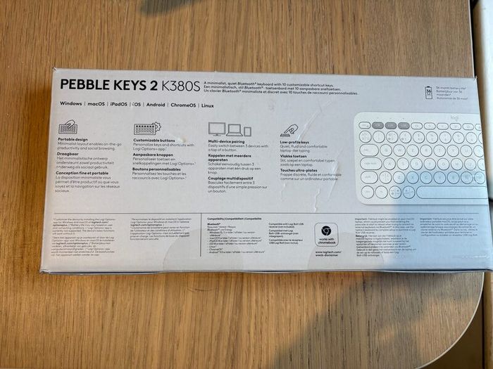 Logitech Pebble Keys 2 K380s, White, New Sealed