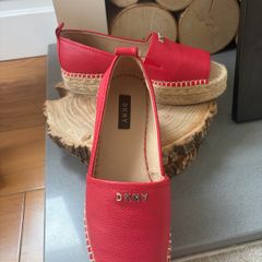 DKNY Mer Peep-Toe Espadrille Peep wedge flat shoes