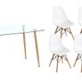 Modern Nordic Dining Set + 4 chairs,white Image 3