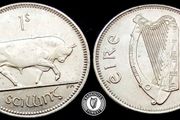 [#732] - Ireland 1966 | Irish 1s | One Shilling | Bull | KM.14a | UNC
