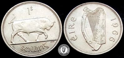 [#732] - Ireland 1966 | Irish 1s | One Shilling | Bull | KM.14a | UNC