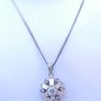 Vintage Blue Sparkle CZ Crystal in Sterling Silver 925 and Necklace length 16" - 6,03g Image 5