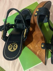 Beautiful TORY BURCH Platform Wedge Sandals 41 New Animal Print