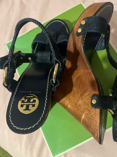 Beautiful TORY BURCH Platform Wedge Sandals 41 New Animal Print