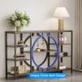 120cm Industrial Console Tables for Entryway Rustic Sofa Table Behind Couch 4 Tier Wooden Shelves Entry Table with Storage for Foyer, Hallway, Front Door,Living Room (Rustic Brown) Image 3