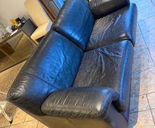 Black Leather Sofa Bed Double Bed Conversion