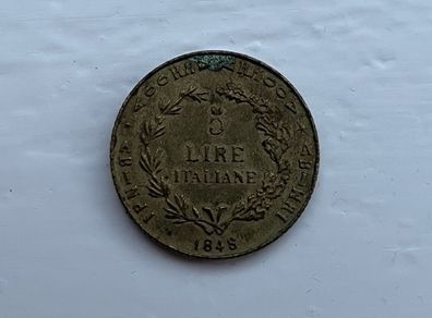 Italy 5 Lire 1848 Cast Bronze (Fantasy Coin)