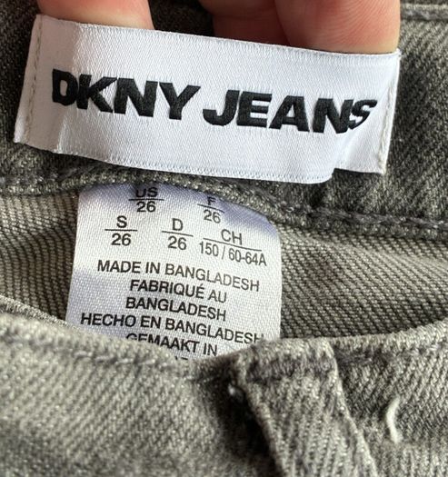 Ladies Grey Black High Rise Slim Straight Jeans