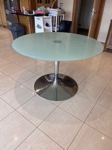 glass table and chairs