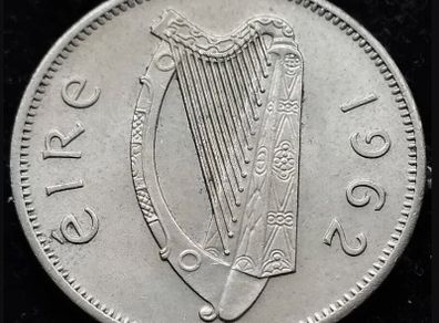 [#712] - Ireland 1962 | Irish 6p | Six Pence | Wolfhound | KM.13a | High Grade