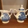 Blue Willow Sugar Bowl and Creamer Image 6